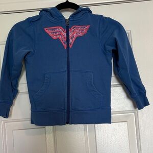 Hanna Andersson Blue Hoodie with Wonder Woman Graphic